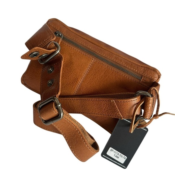 Spikes & Sparrow Tan Leather Waist Bag - Picture 6 of 10